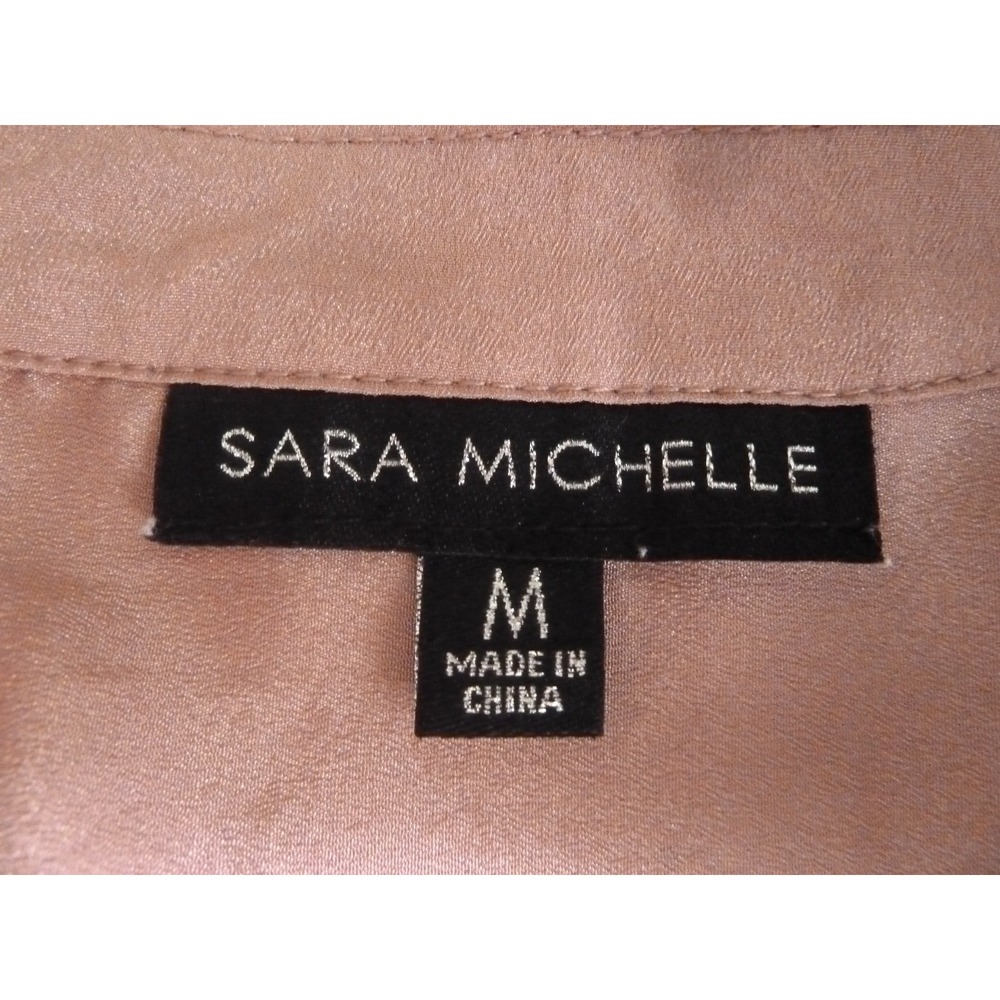 Sara Michelle Women Medium Dusty Rose 3/4 Sleeve Cinched Side Blouse G9593788H - Picture 5 of 7